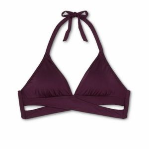 Kona Sol - Wine Faux Wrap Bikini Swimsuit